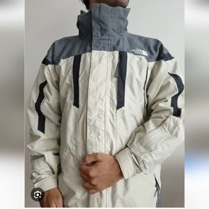 THE NORTH FACE Men's White Gray HyVent Double Zip Snowboard Ski Jacket